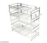 Stainless steel Gehwara utility stand, 10x26x23 inches, ideal for kitchen organization and drying utensils